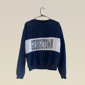 Brandy Melville Navy Blue Georgetown Crewneck (One Size)